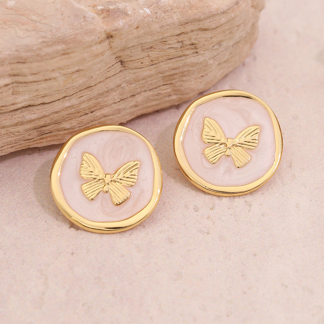 French Retro Butterfly Stud Earrings