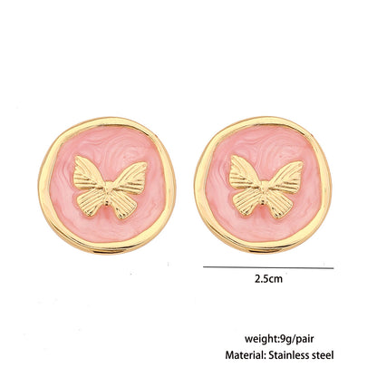 French Retro Butterfly Stud Earrings