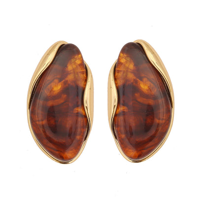 Maillard Coffee Geometric Earrings