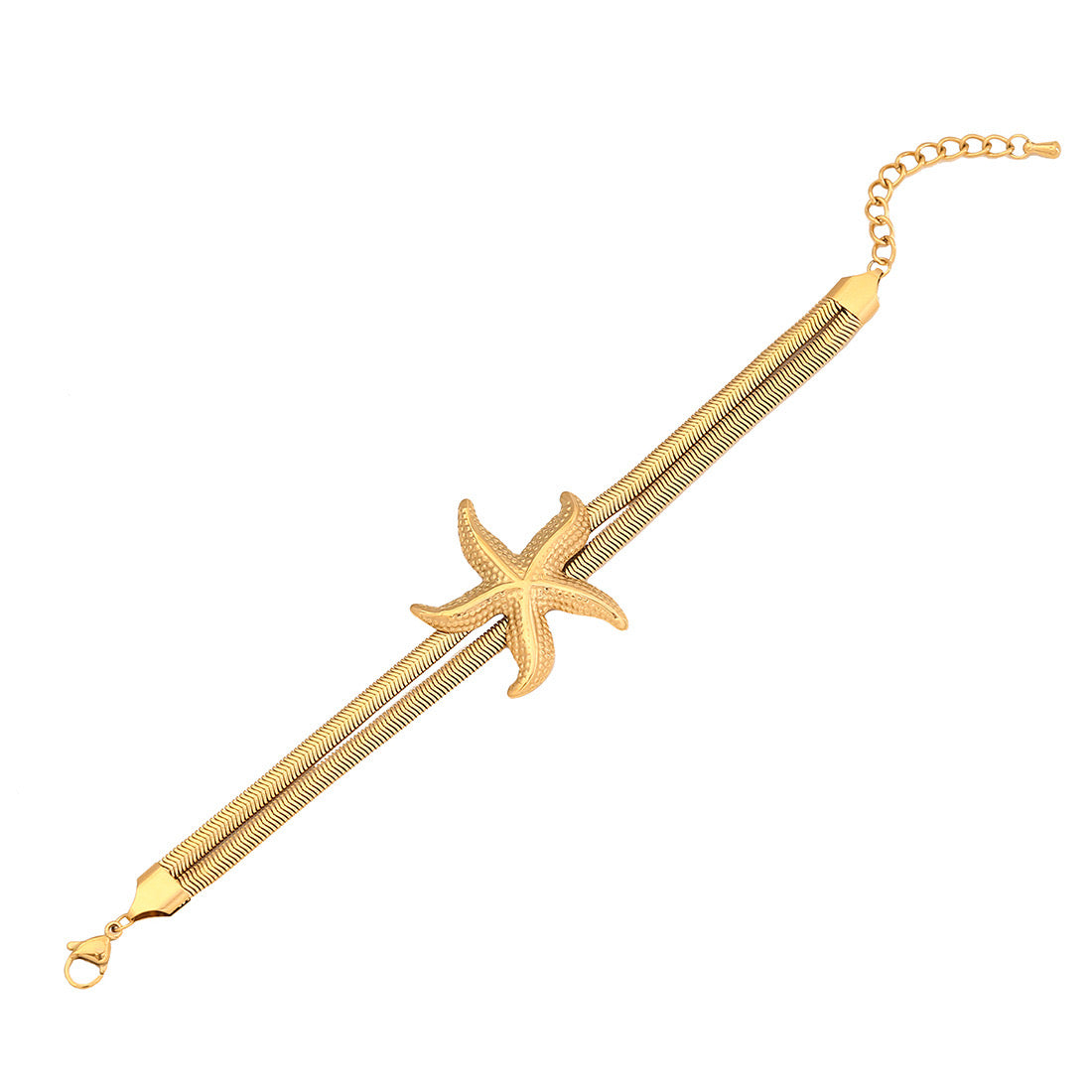 Floral Double-Layer Snake Chain Bracelet