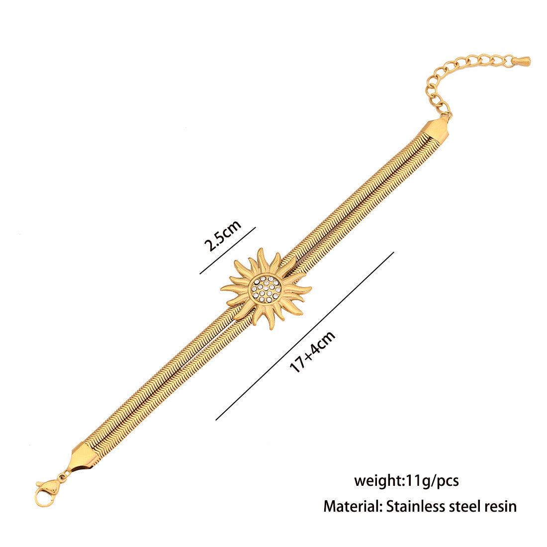 Floral Double-Layer Snake Chain Bracelet