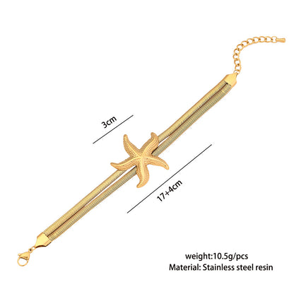 Floral Double-Layer Snake Chain Bracelet