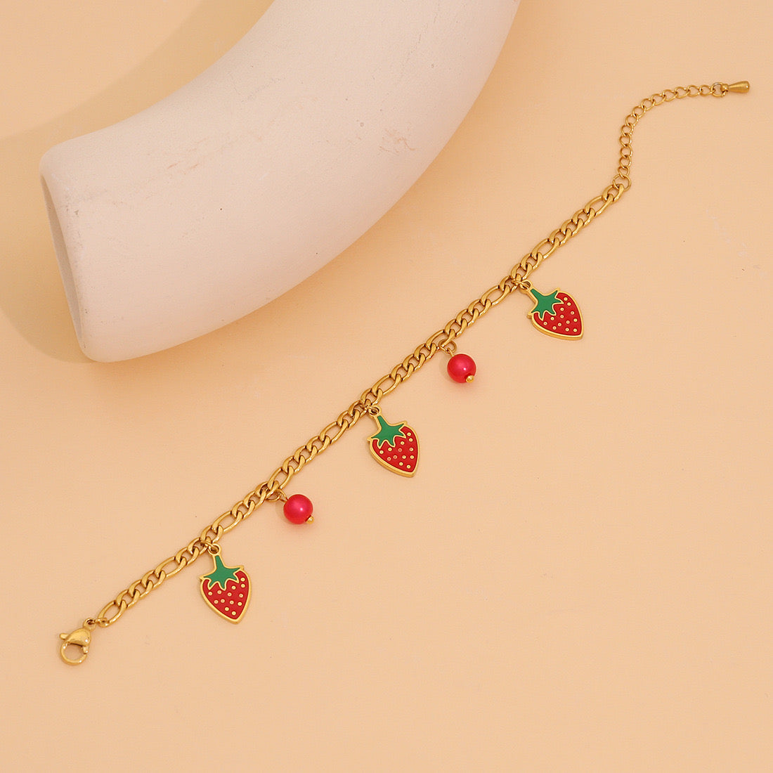Cute Strawberry Bead Necklace