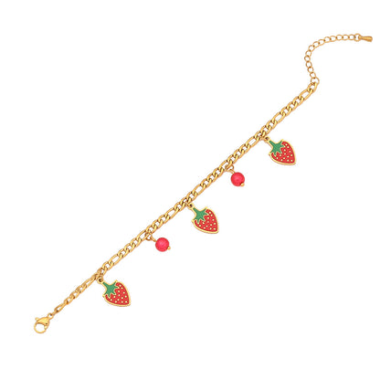 Cute Strawberry Bead Necklace