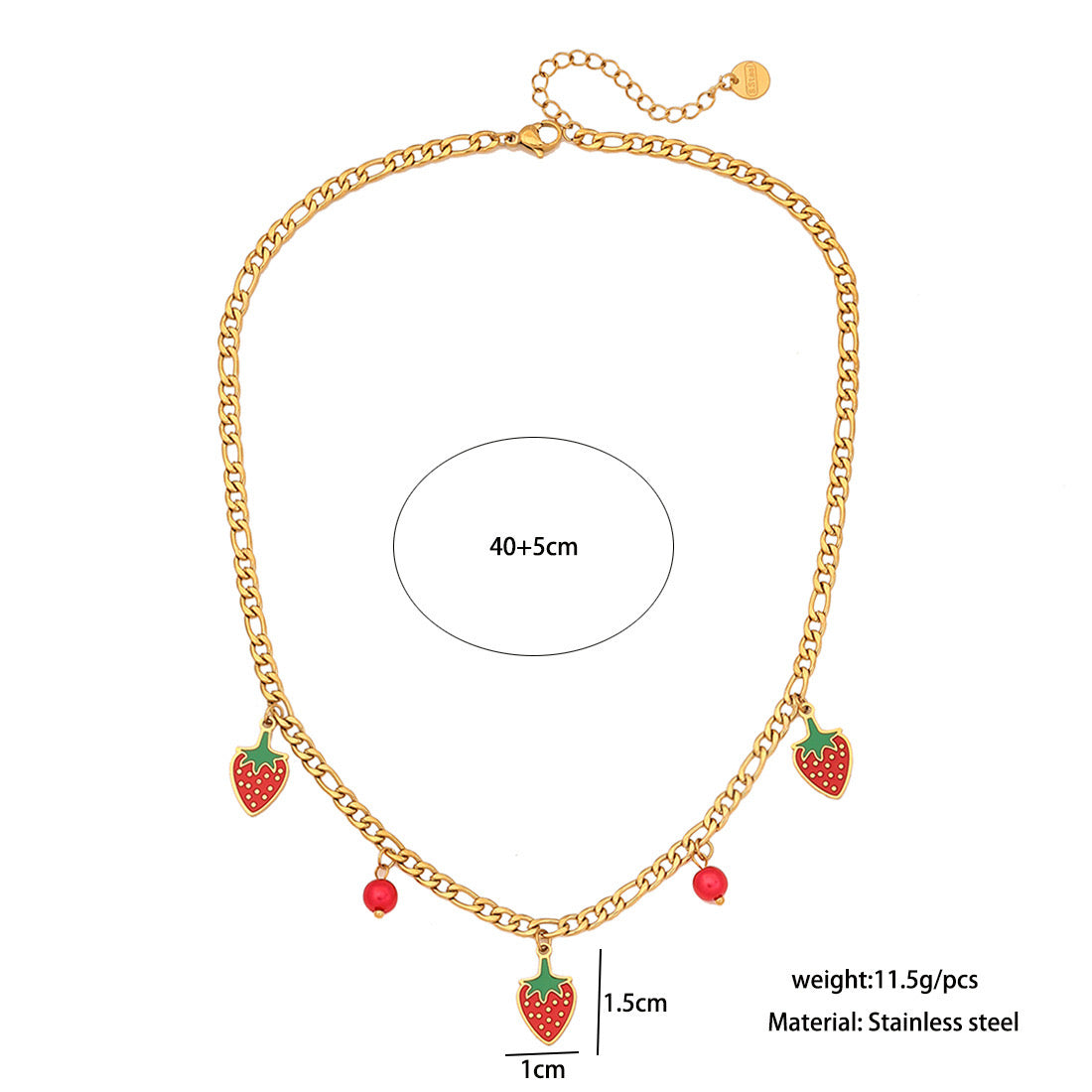 Cute Strawberry Bead Necklace