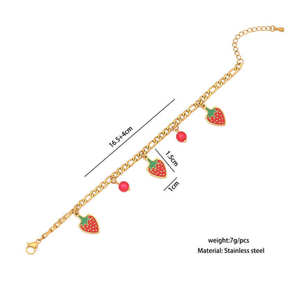 Cute Strawberry Bead Necklace