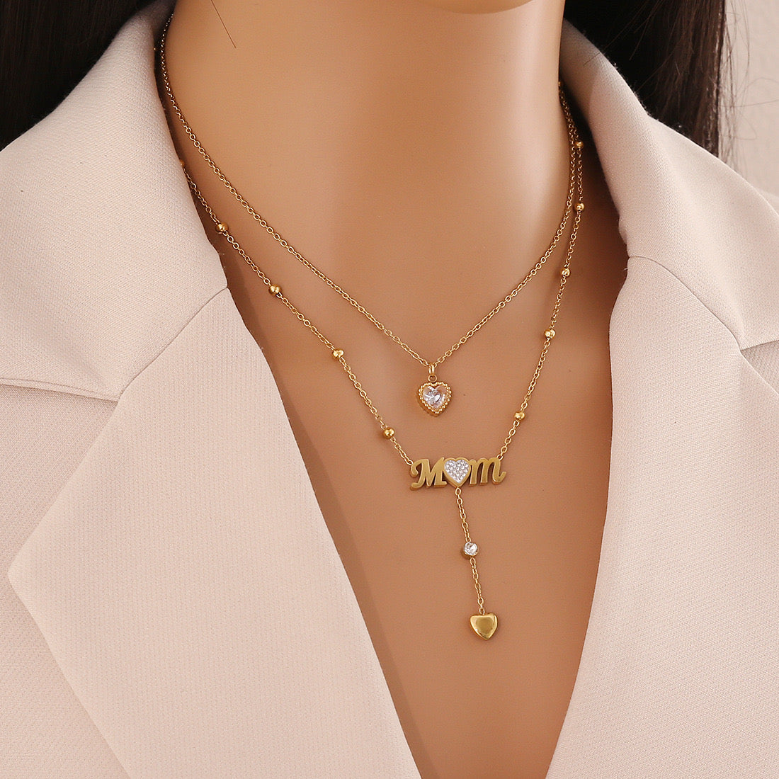 Long Heart Tassel Necklace