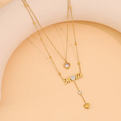 Long Heart Tassel Necklace