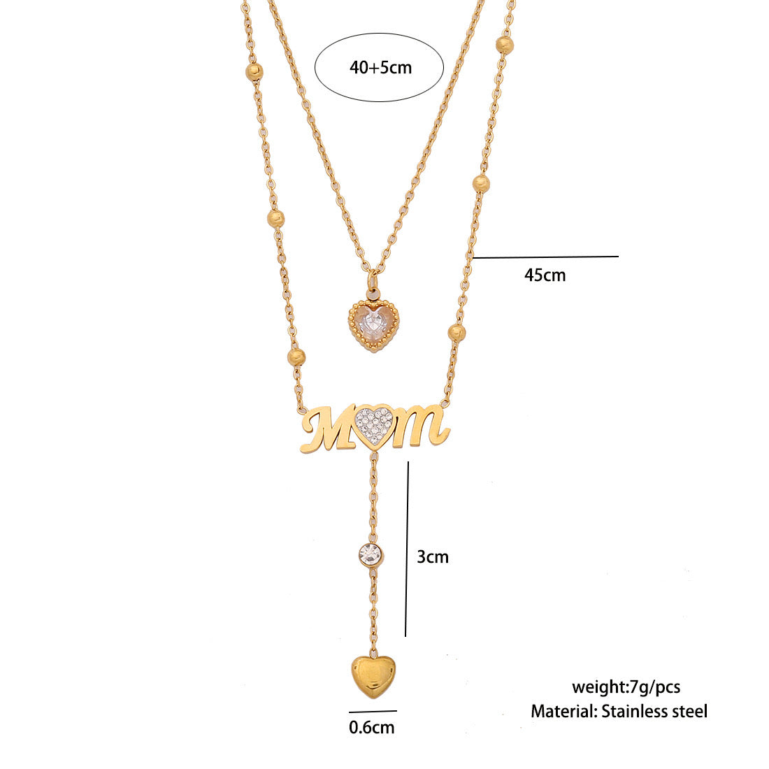 Long Heart Tassel Necklace