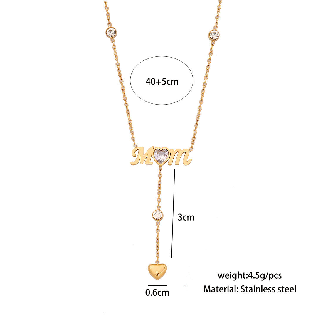 Long Heart Tassel Necklace