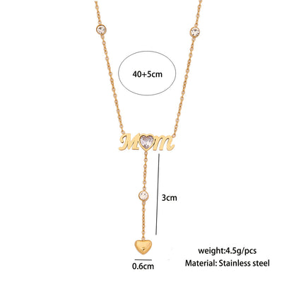 Long Heart Tassel Necklace