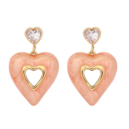 Heart Enamel Stud Earrings