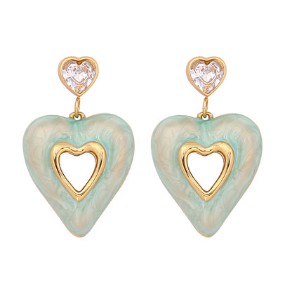 Heart Enamel Stud Earrings