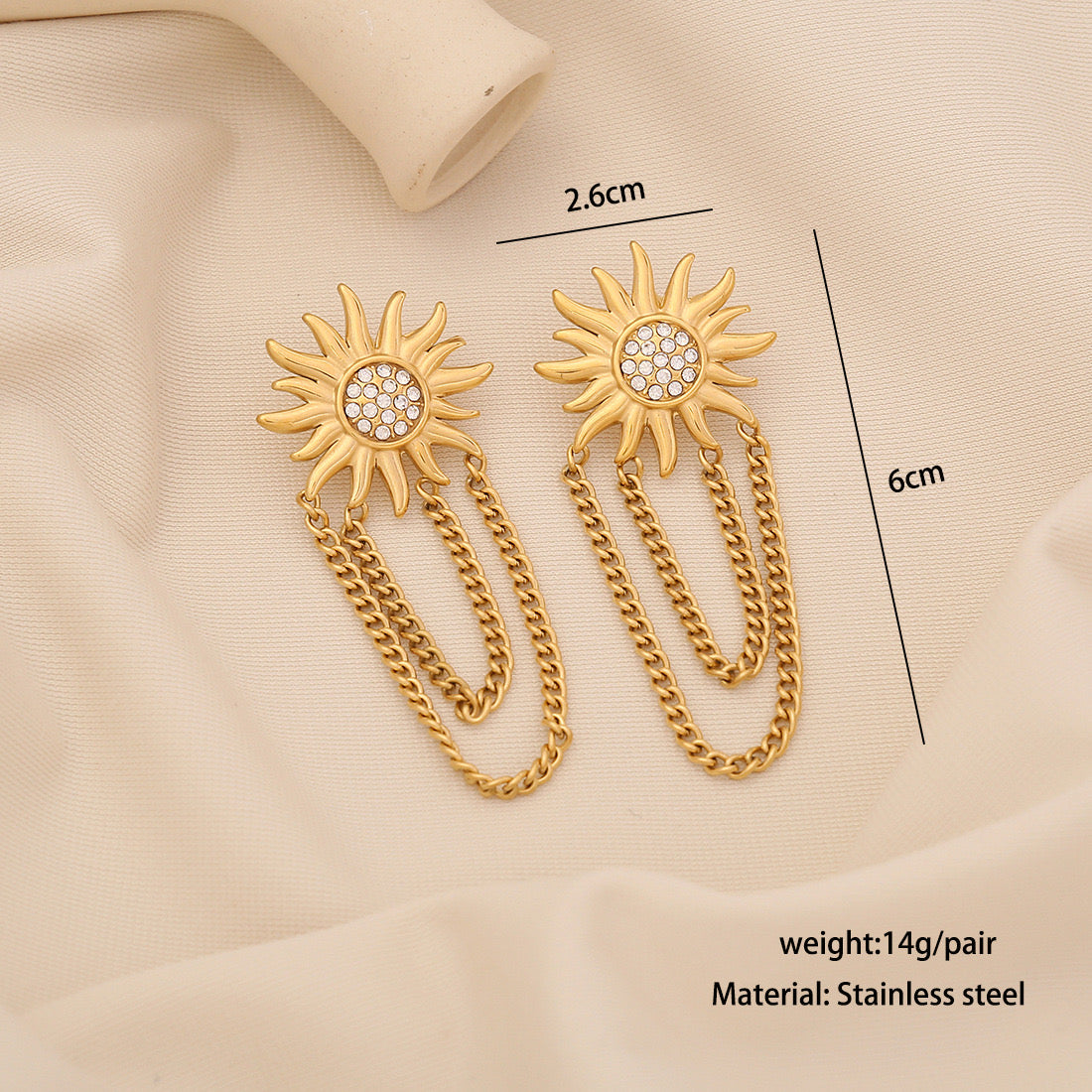 Bow Heart Flower Tassel Earrings