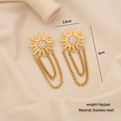 Bow Heart Flower Tassel Earrings