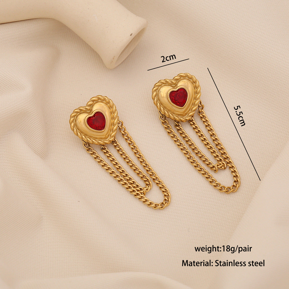 Bow Heart Flower Tassel Earrings