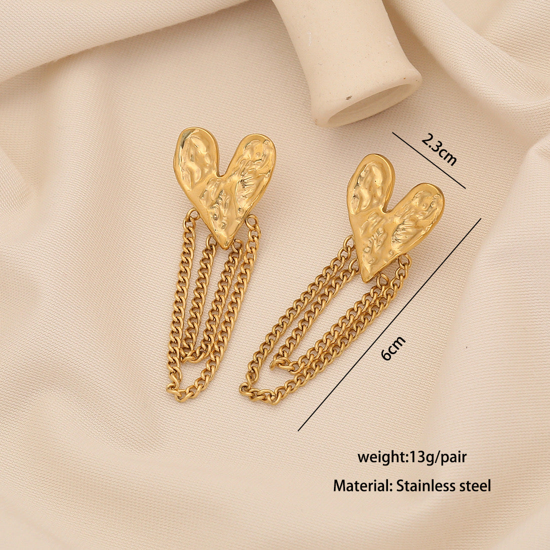 Bow Heart Flower Tassel Earrings