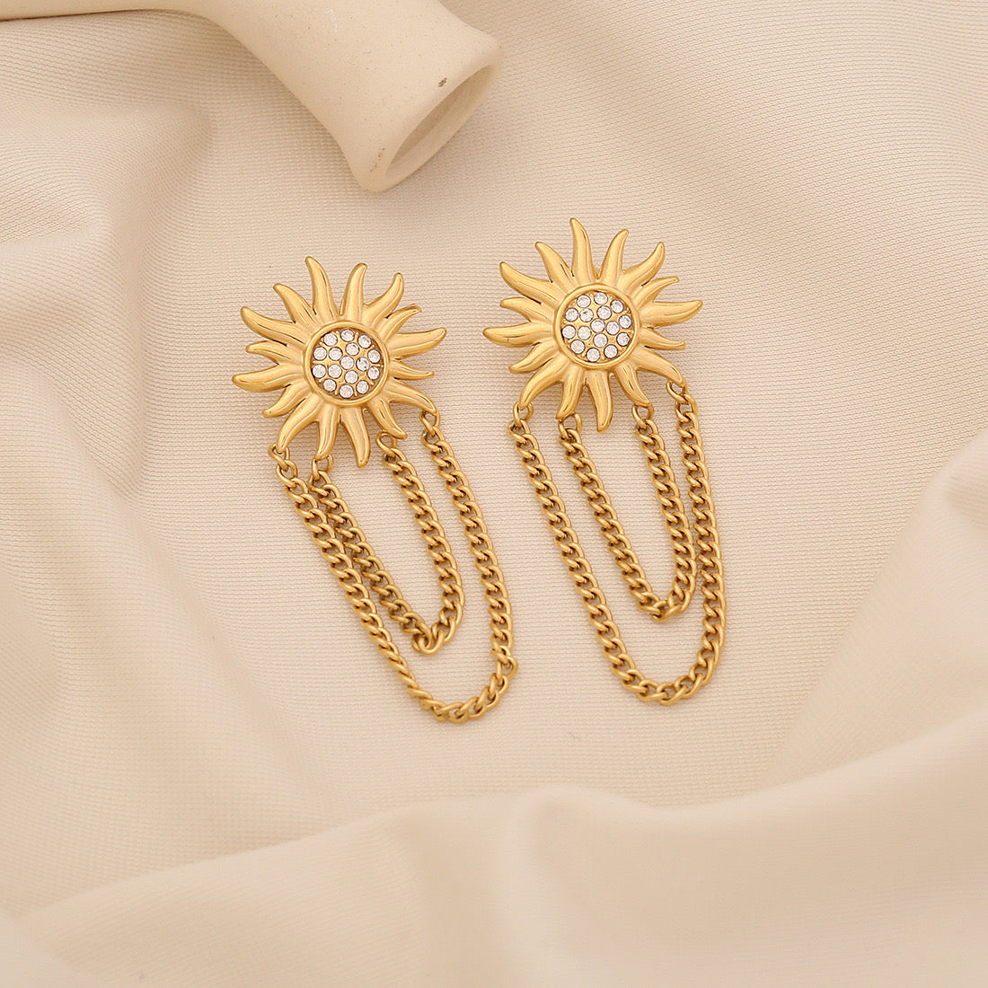 Bow Heart Flower Tassel Earrings