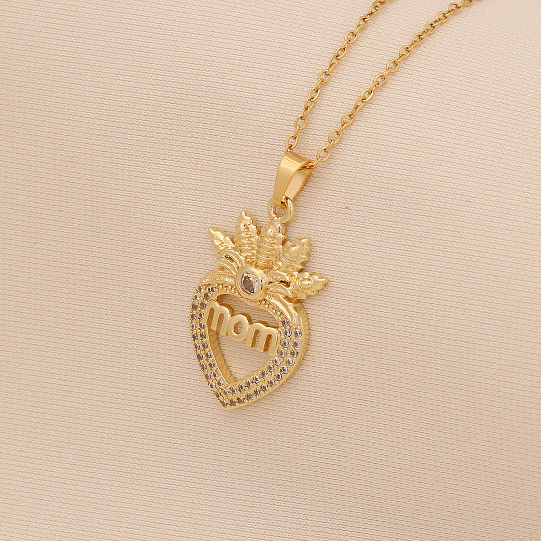 "Mom" Heart Necklace