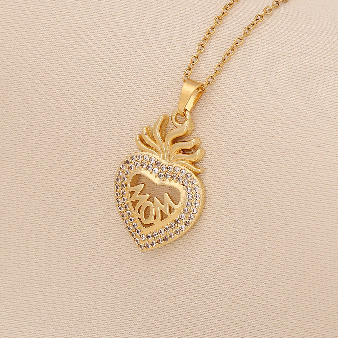 "Mom" Heart Necklace