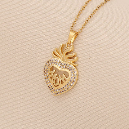 "Mom" Heart Necklace