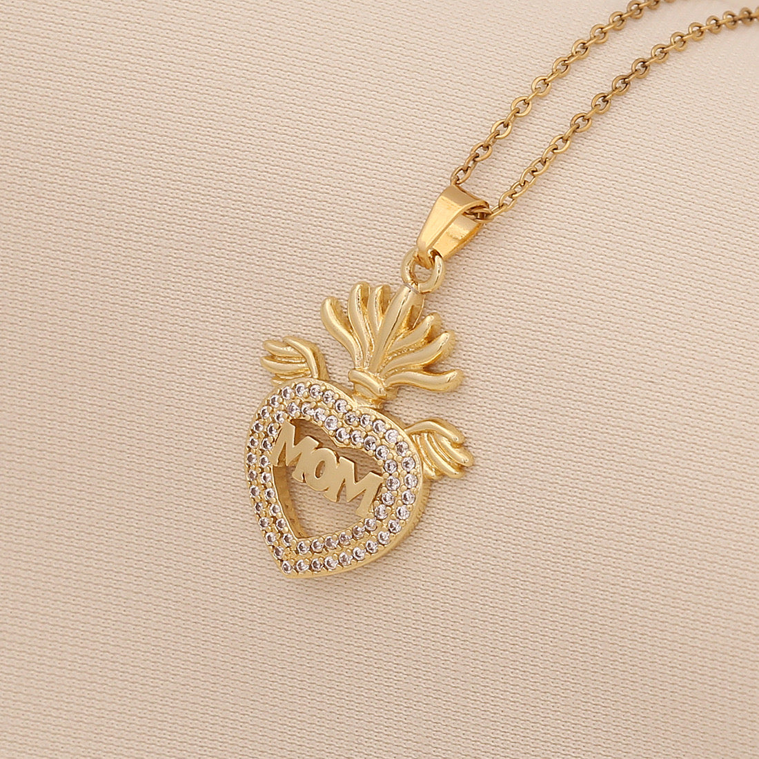 "Mom" Heart Necklace