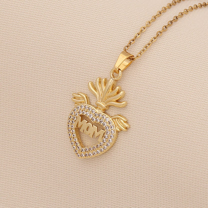 "Mom" Heart Necklace