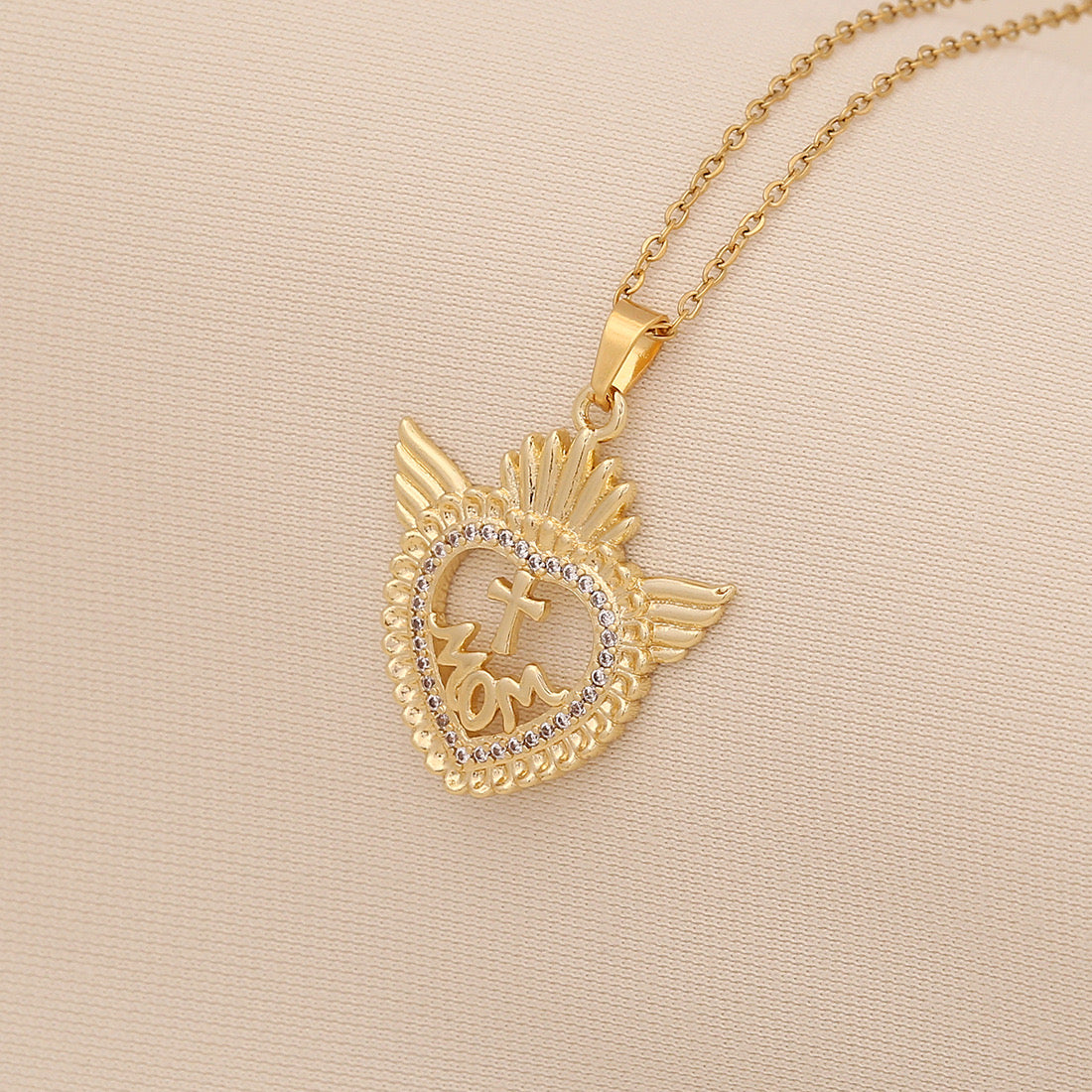 "Mom" Heart Necklace