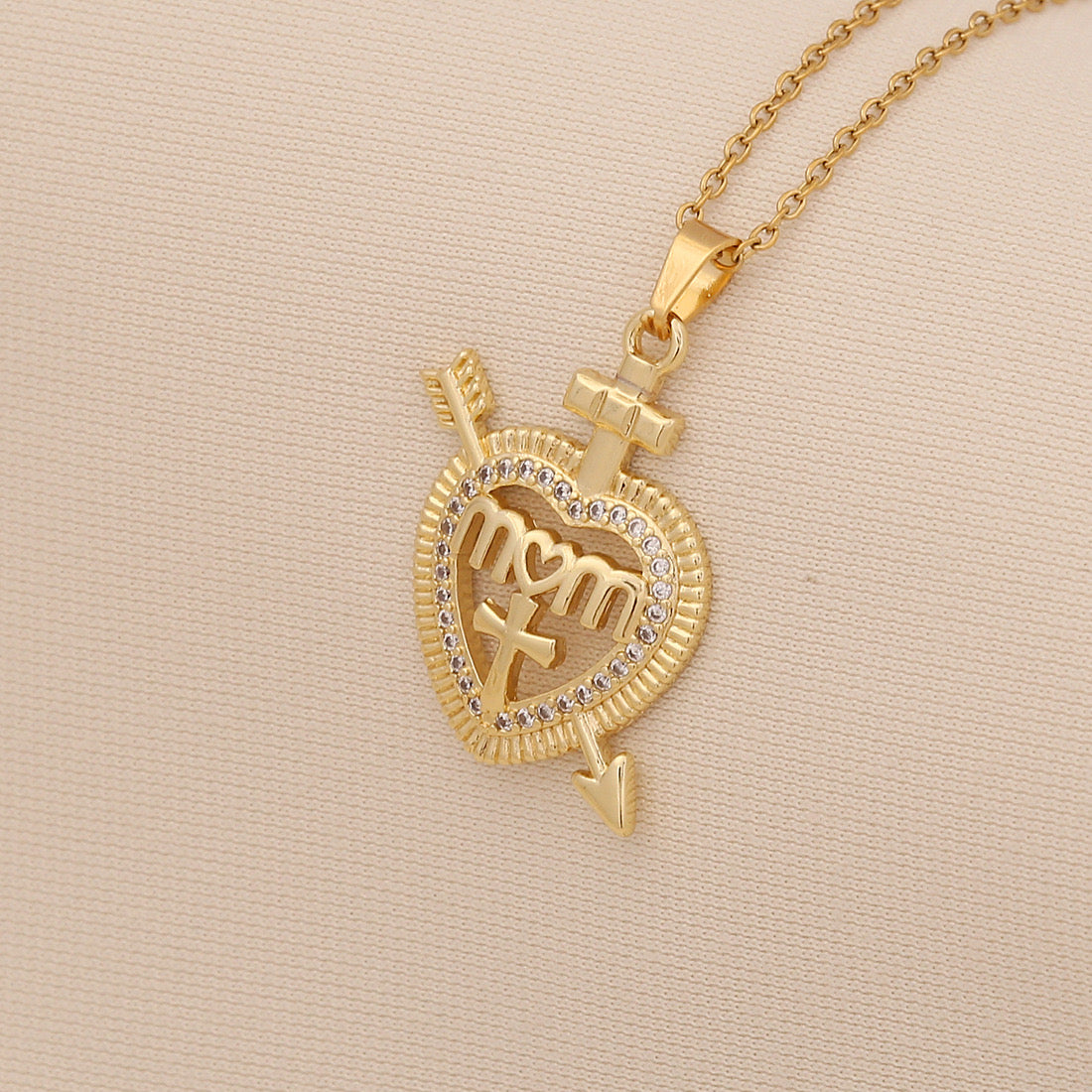 "Mom" Heart Necklace