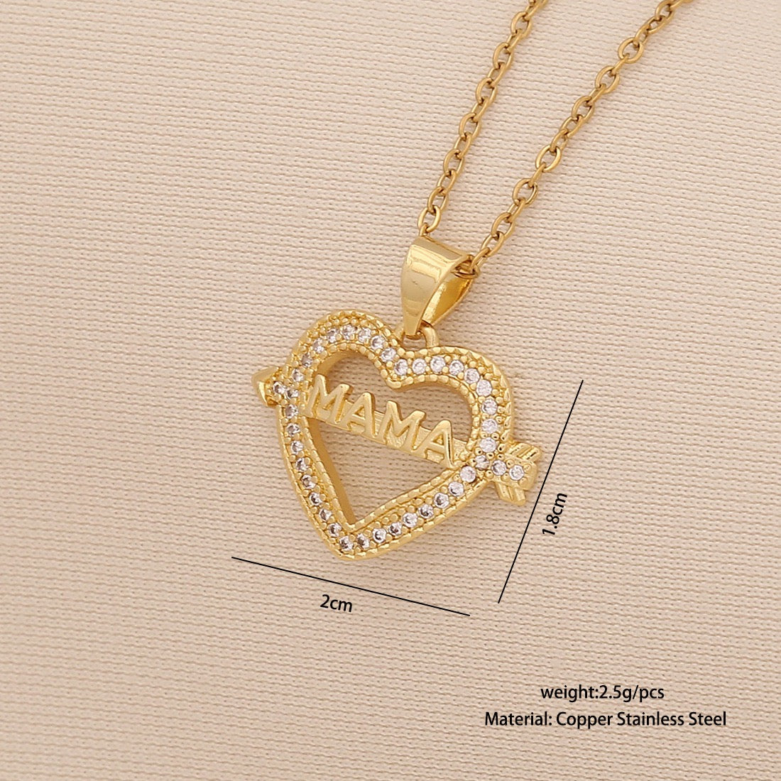 "Mom" Heart Necklace