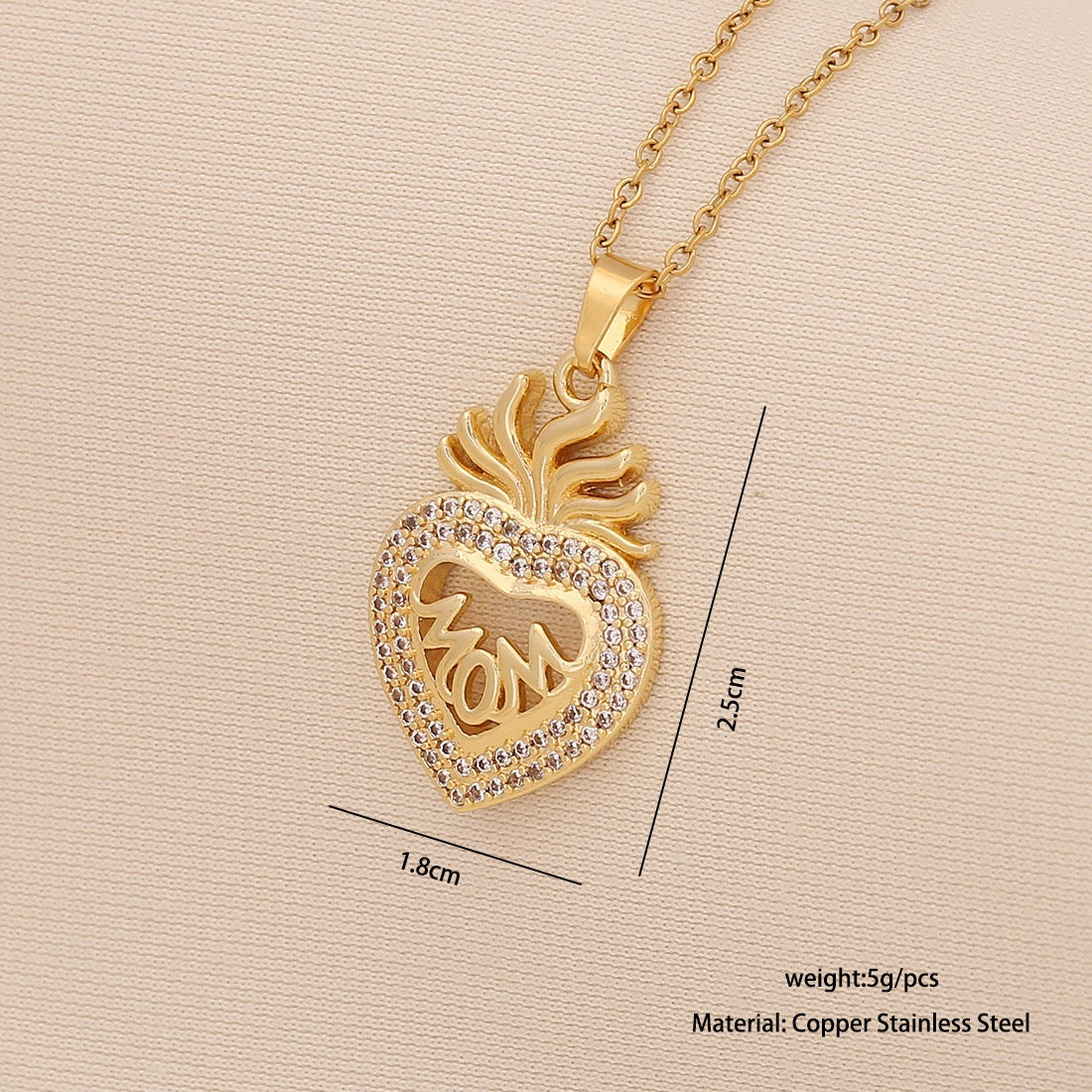 "Mom" Heart Necklace