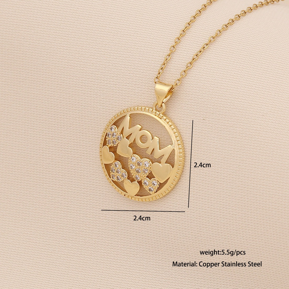 "Mom" Heart Necklace