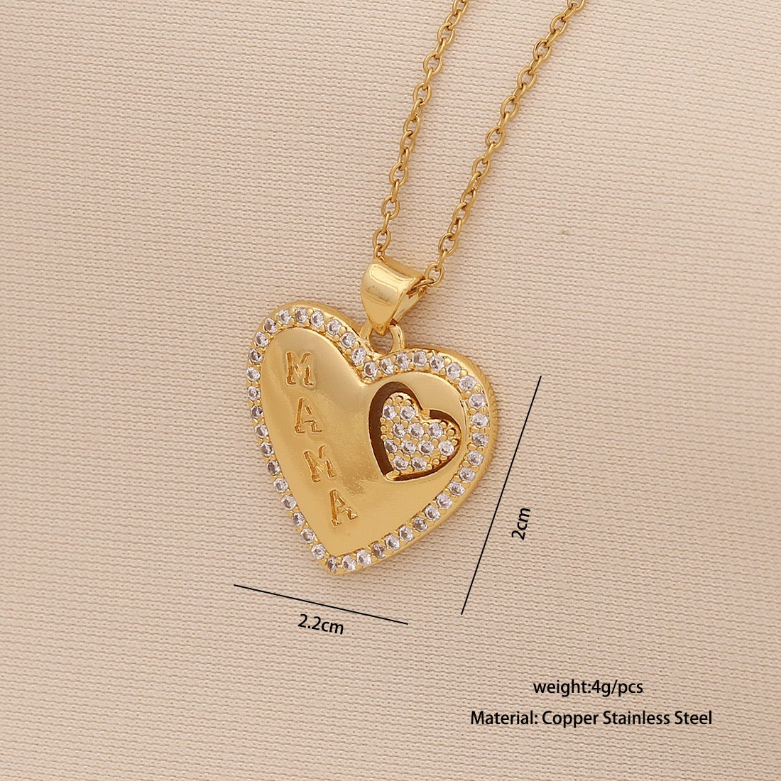 "Mom" Heart Necklace
