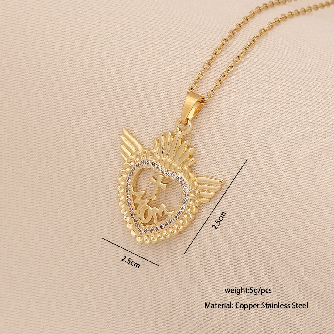 "Mom" Heart Necklace