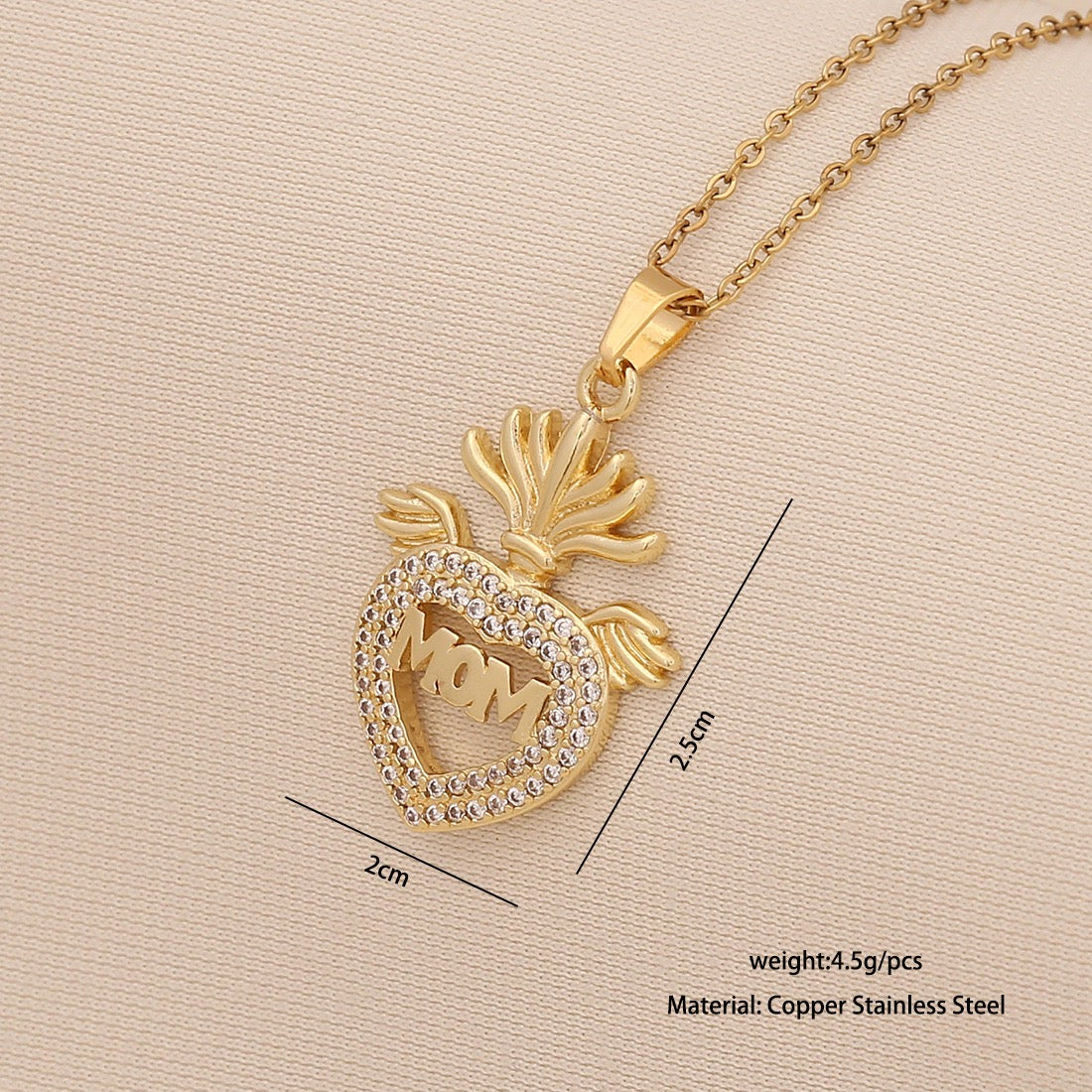 "Mom" Heart Necklace