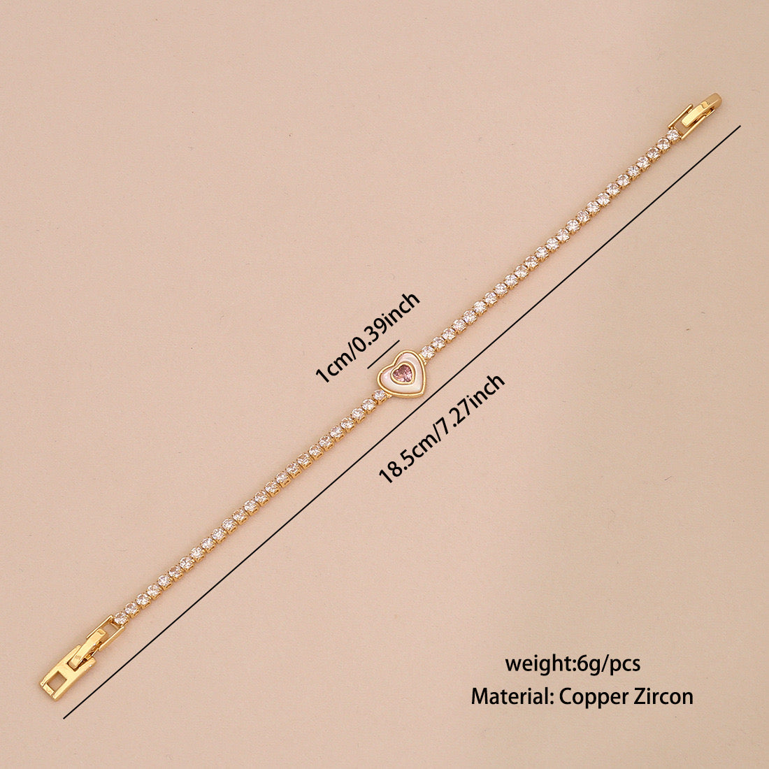 Heart Zircon Bracelet