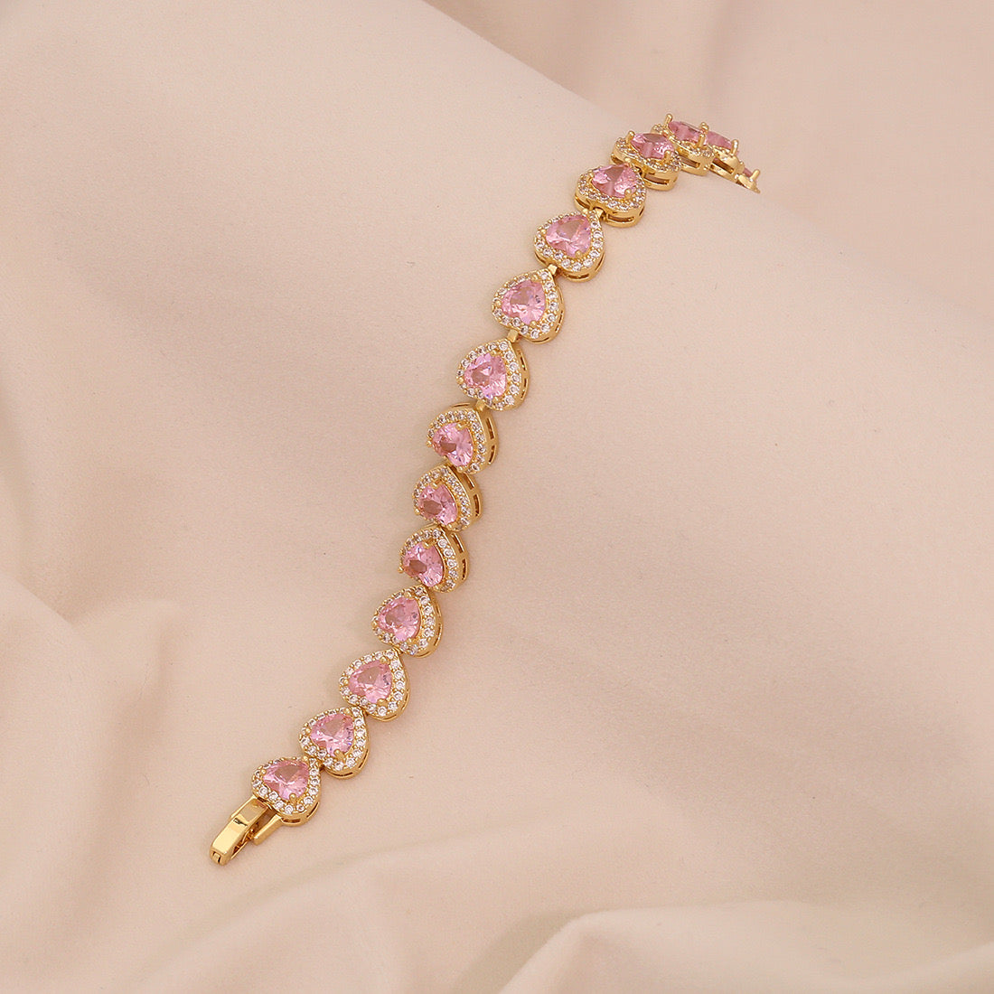 Roman Heart Zircon Bracelet