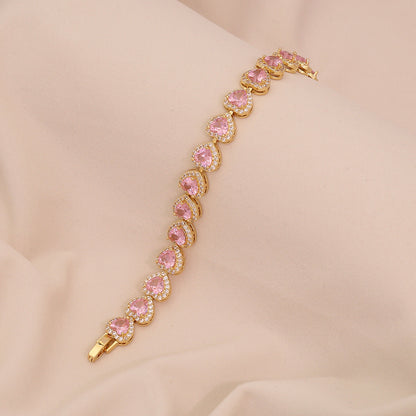 Roman Heart Zircon Bracelet