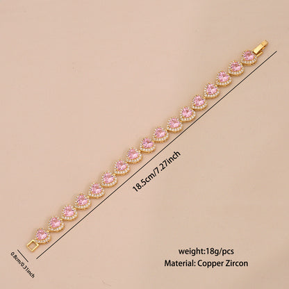 Roman Heart Zircon Bracelet