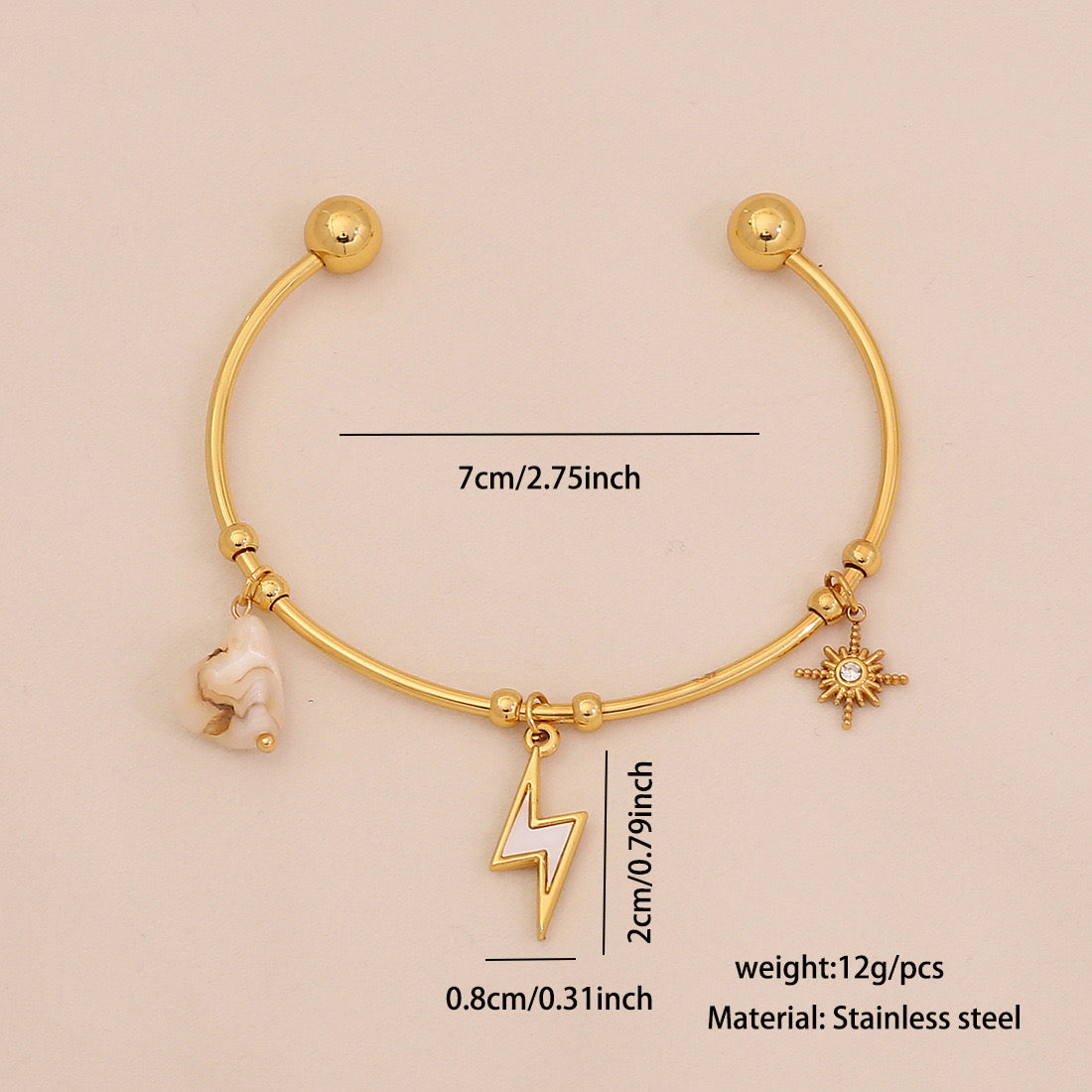 C-Shaped Pearl Bangle