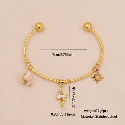 C-Shaped Pearl Bangle