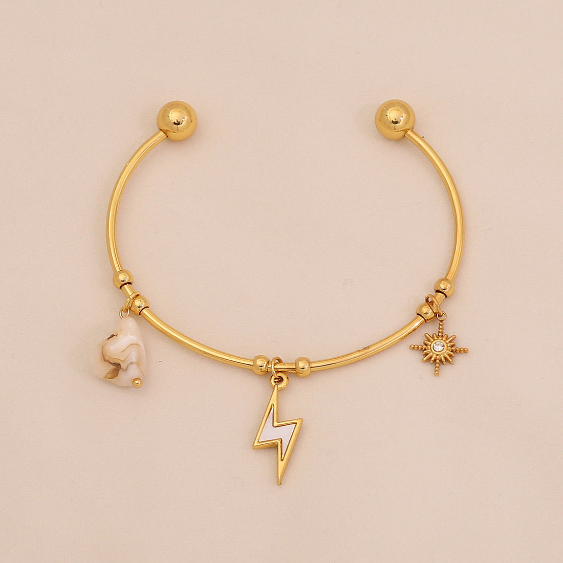 C-Shaped Pearl Bangle