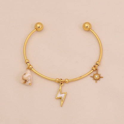 C-Shaped Pearl Bangle