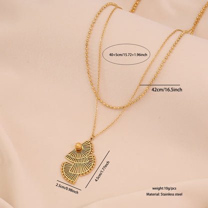 Flower Pendant Stainless Steel Necklace