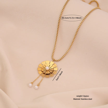 Flower Pendant Stainless Steel Necklace