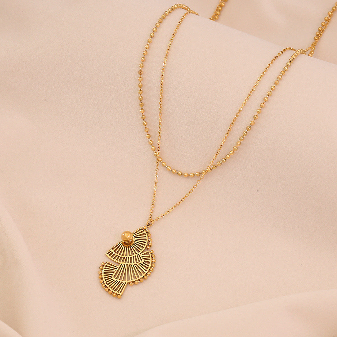 Flower Pendant Stainless Steel Necklace