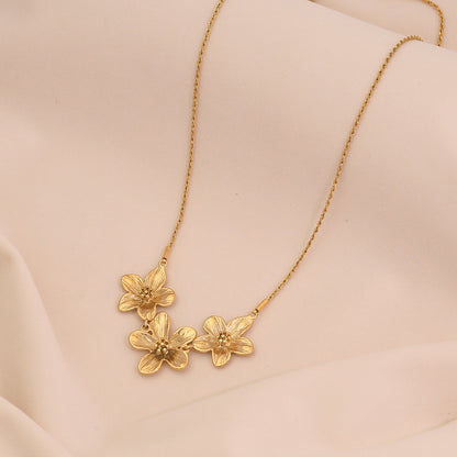 Flower Pendant Stainless Steel Necklace