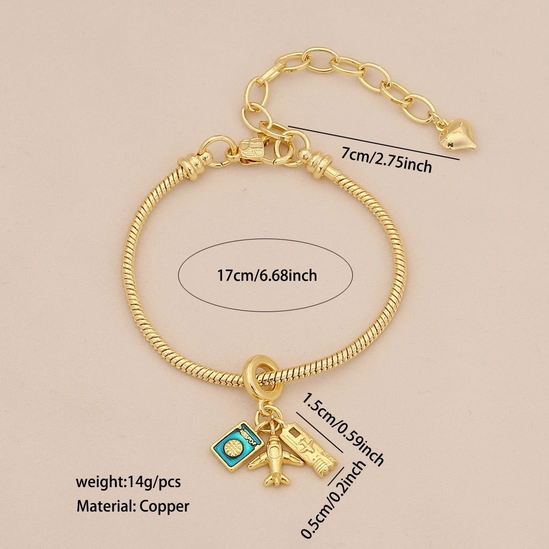 Travel Charm Bracelet