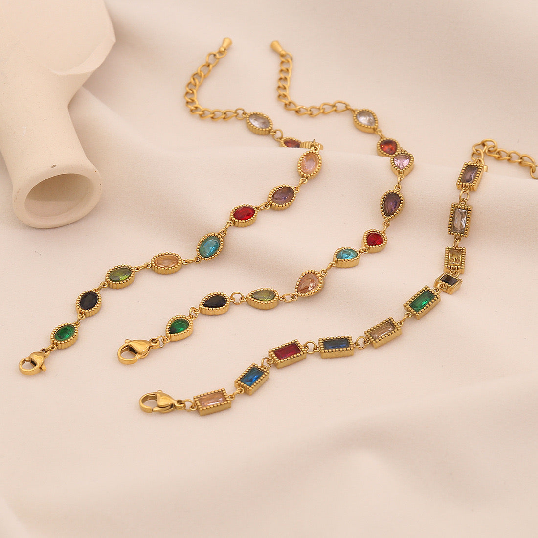 Exotic Colourful Stainless Steel Teardrop Bracelet