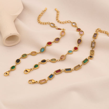 Exotic Colourful Stainless Steel Teardrop Bracelet